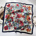 Red & Blue Reversible Floral Scarf
