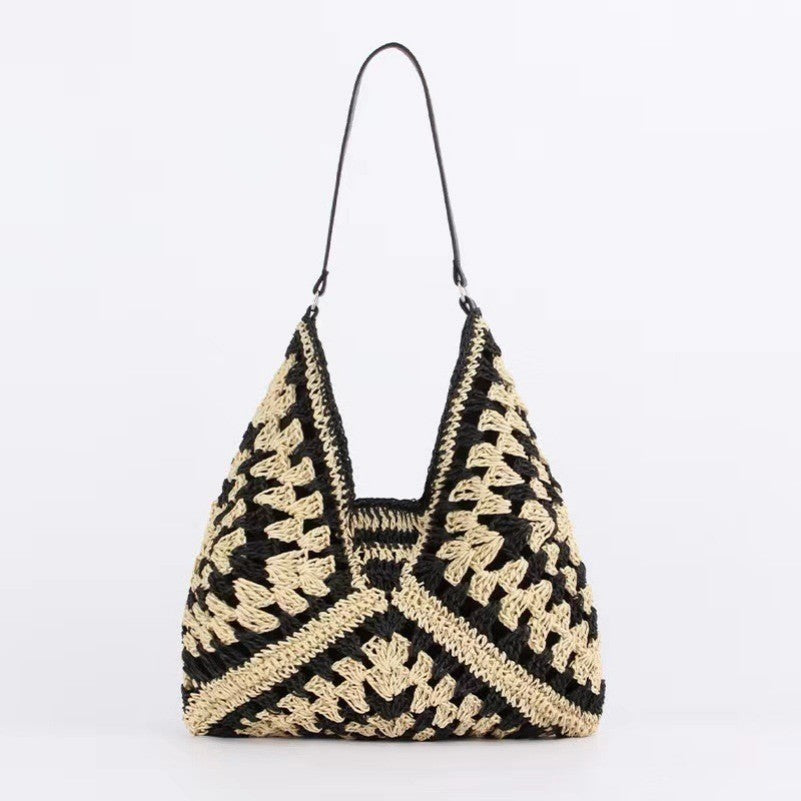 Open-Weave Crochet Handbag